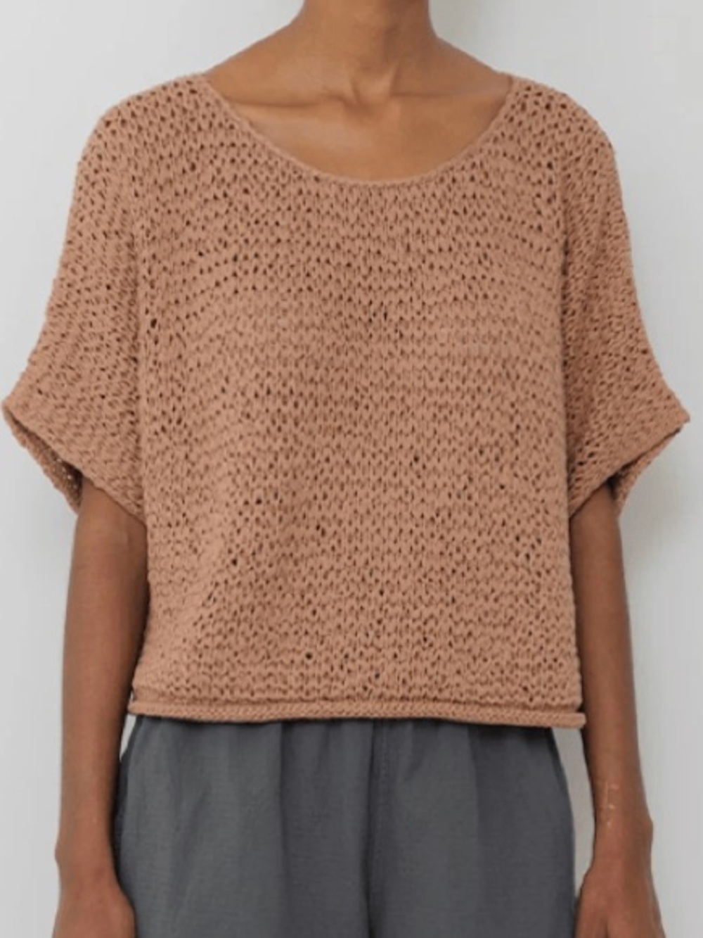 EUC Wol Hide Handknit Tee Sweater in Clay size S/M